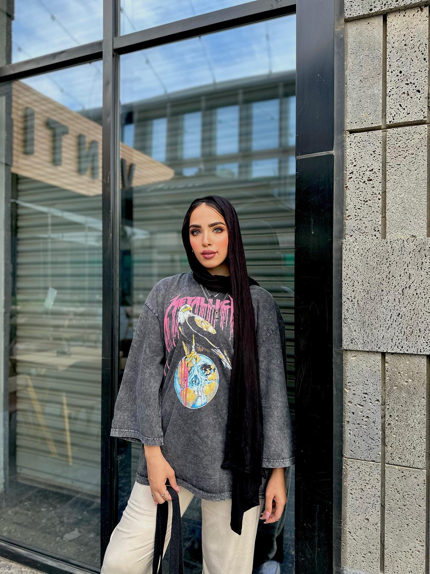 Acid Wash Metallica Quarter Sleeve T-Shirt