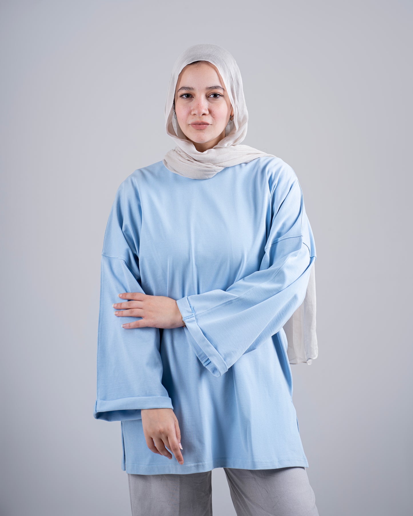 Essential Long Sleeve Tee - Baby Blue