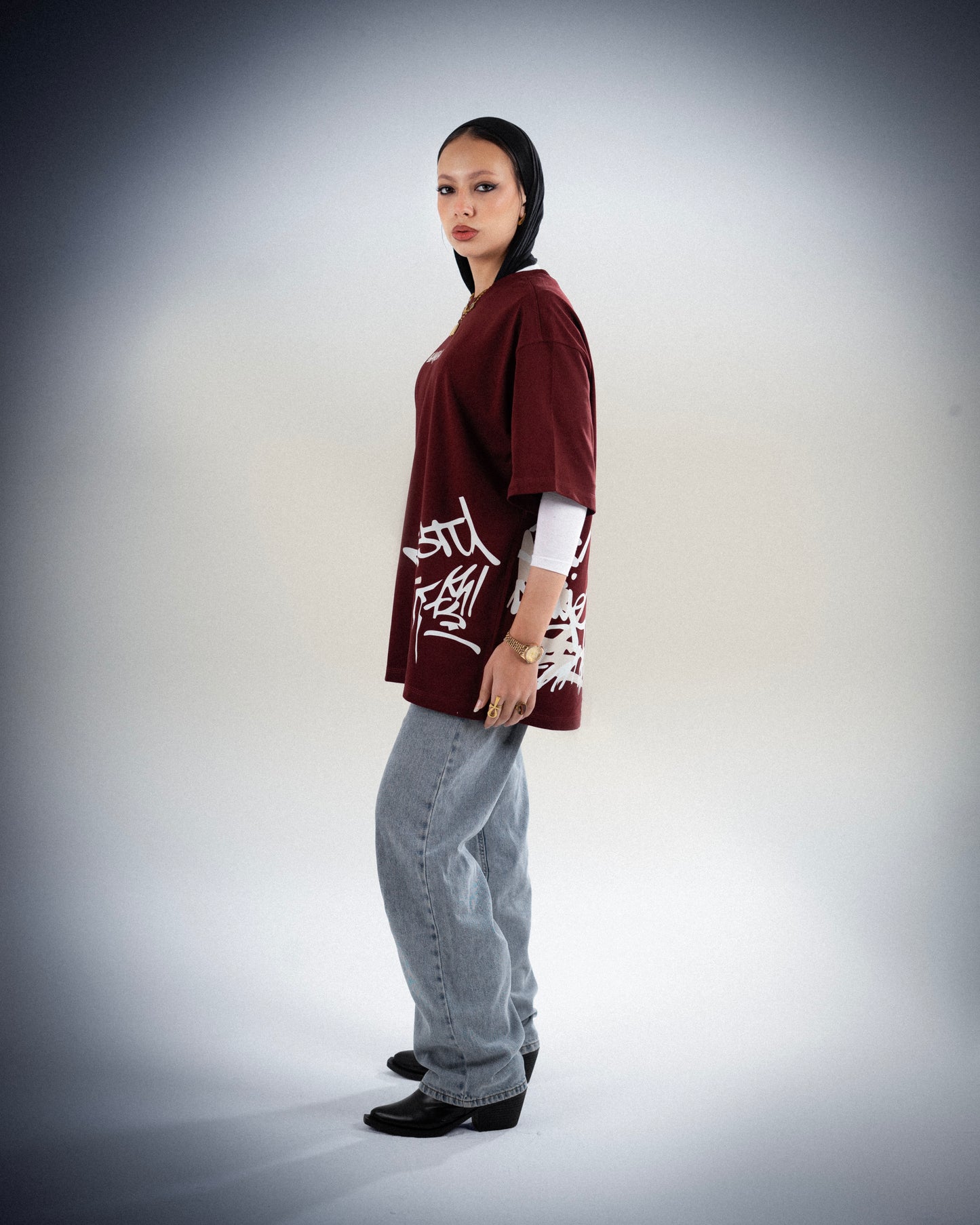 Burgandy Side T-shirt