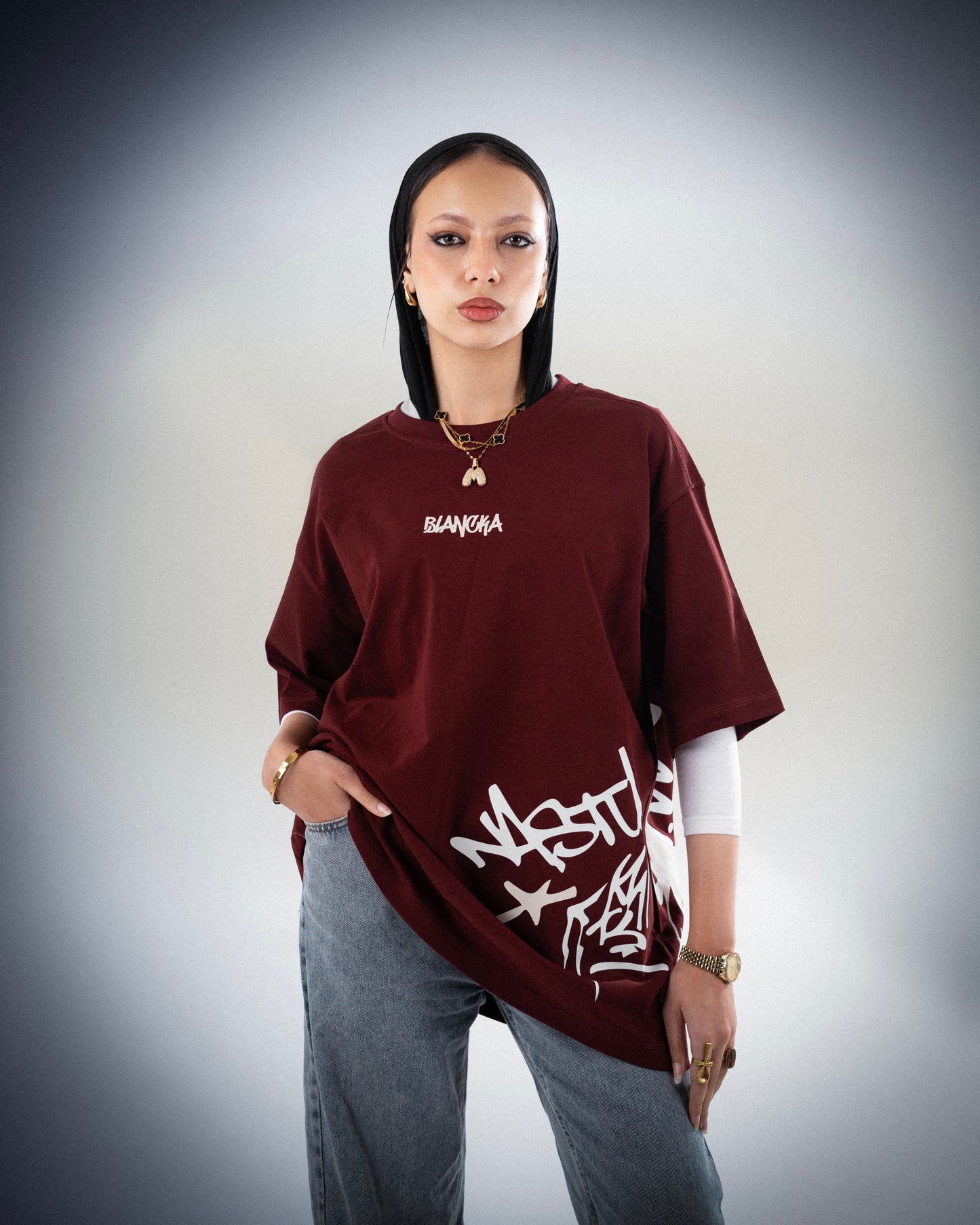 Burgandy Side T-shirt