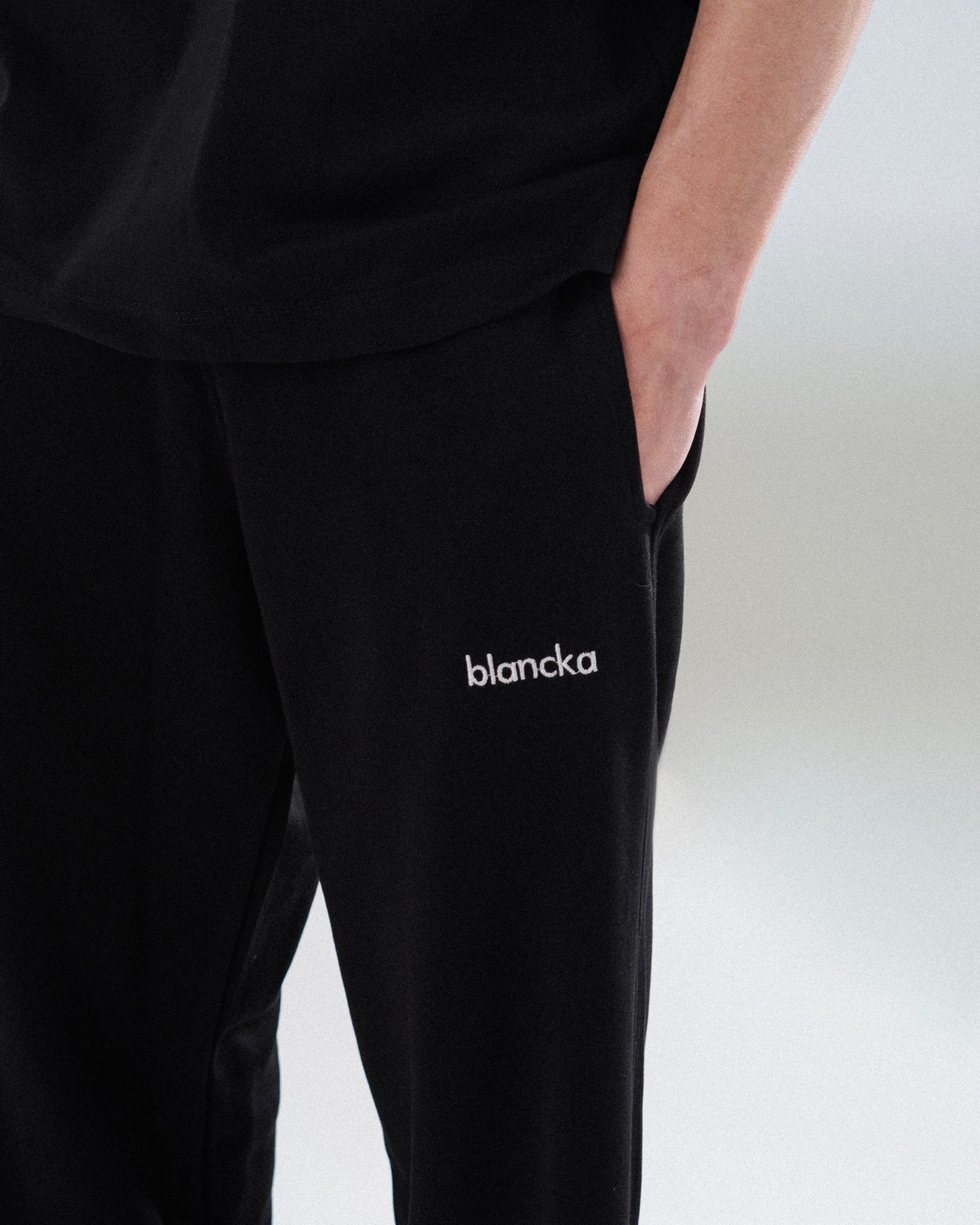 Wide Leg Sweatpants - Black