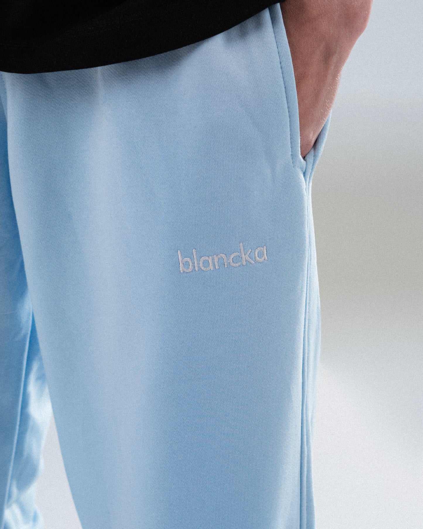 Wide Leg Sweatpants - Baby Blue
