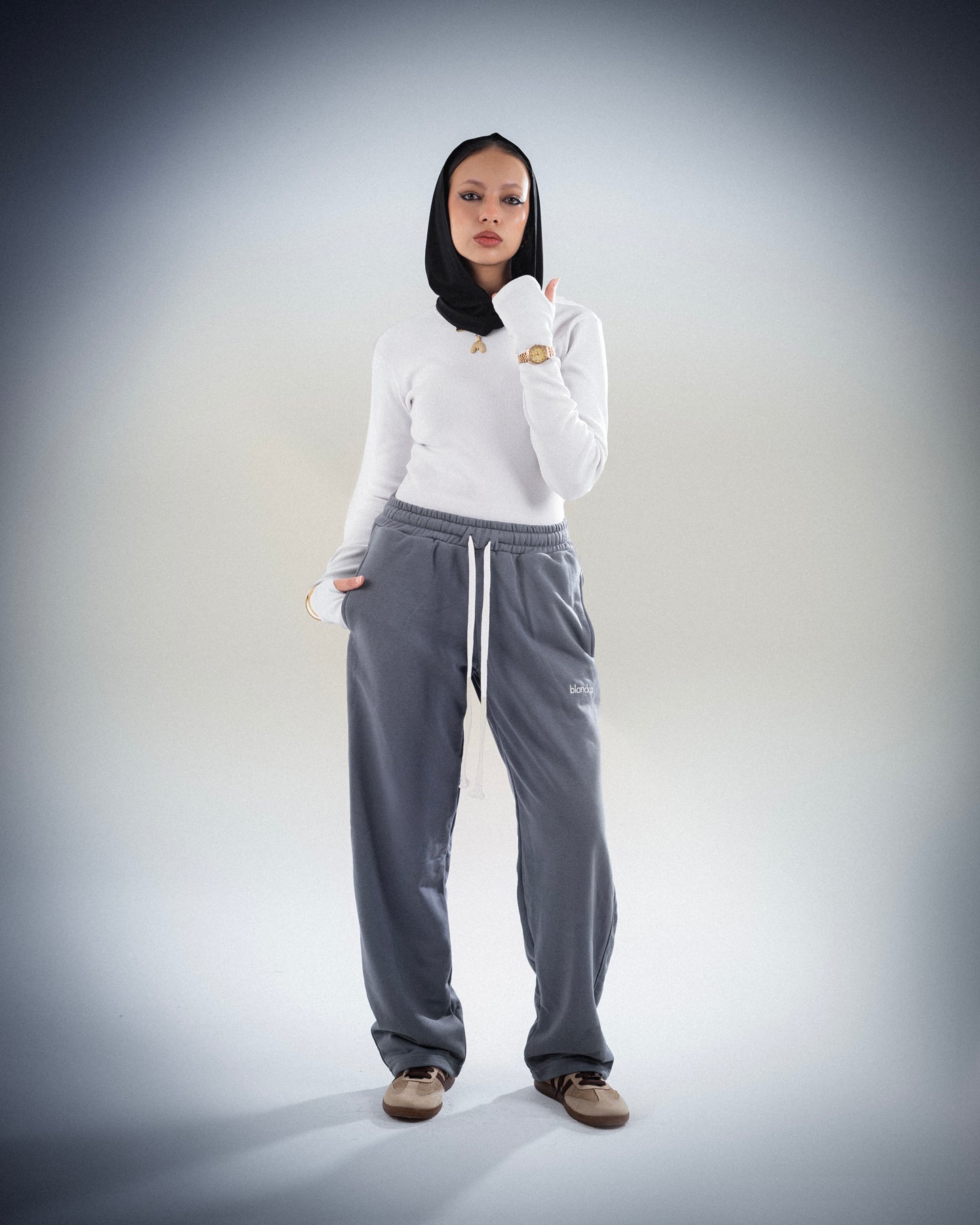 Wide Leg Sweatpants - Gray