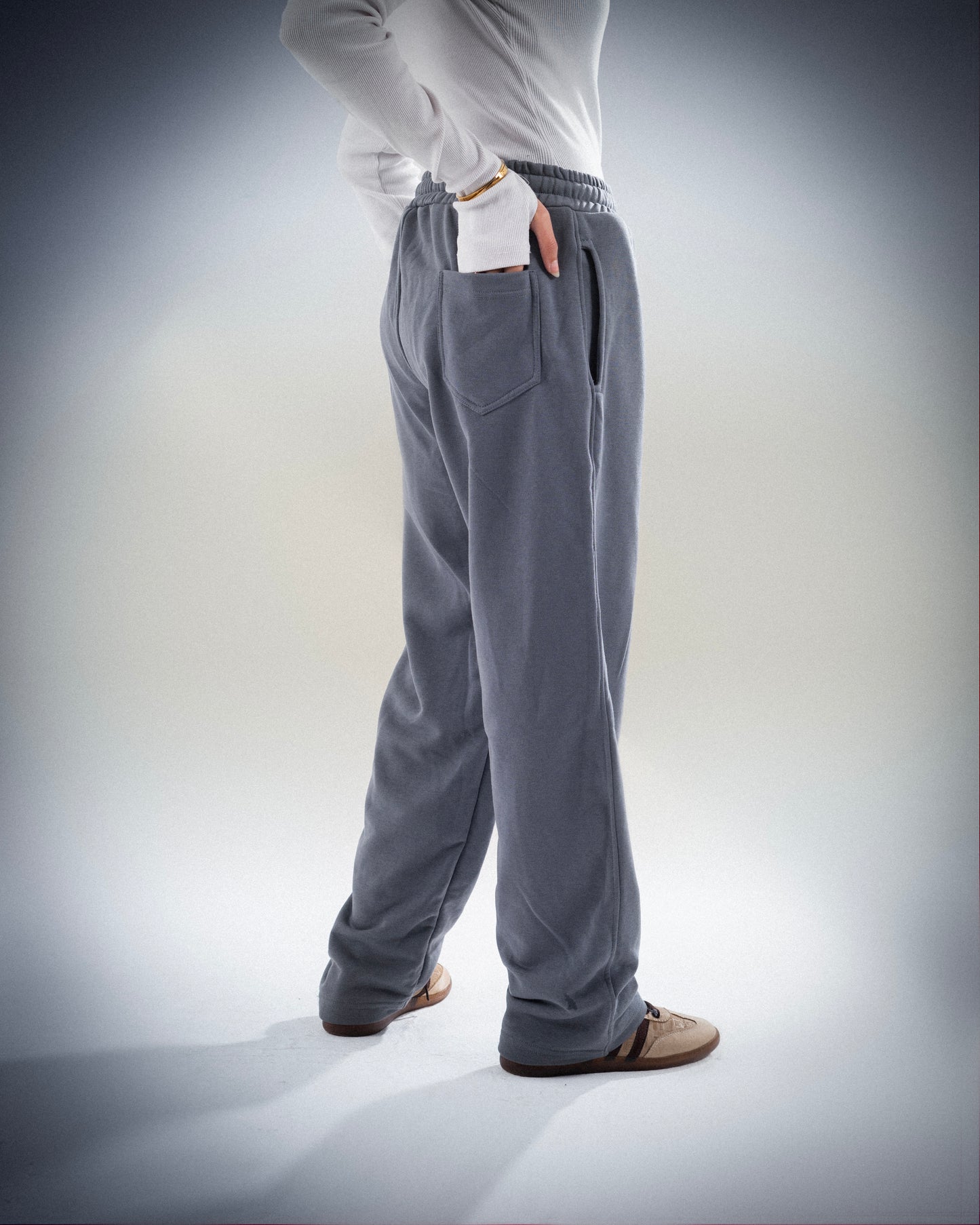 Wide Leg Sweatpants - Gray