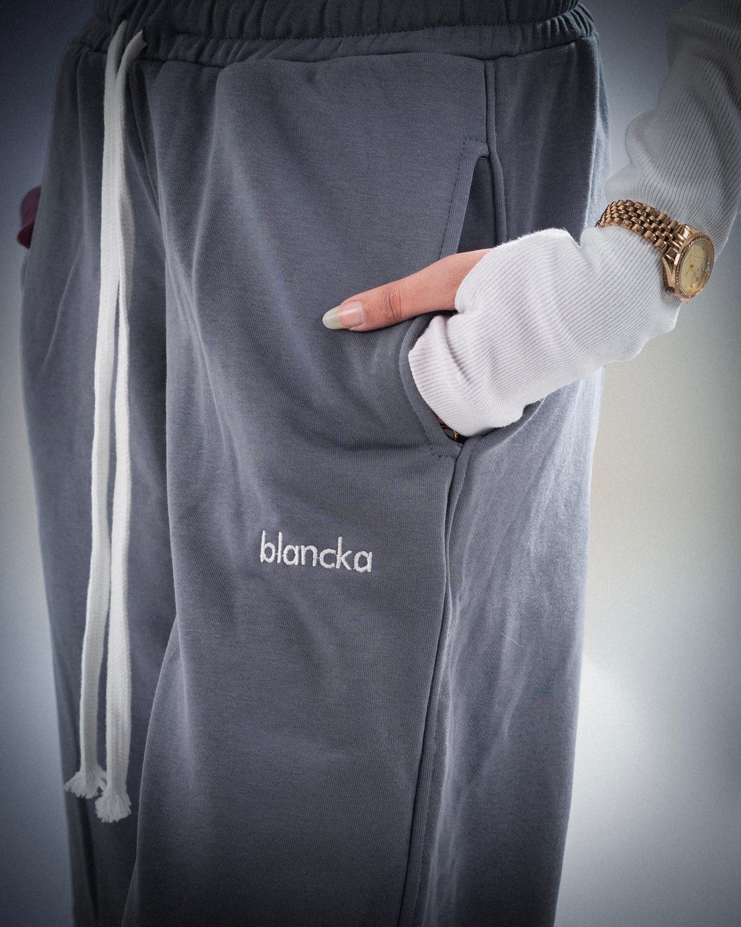 Wide Leg Sweatpants - Gray
