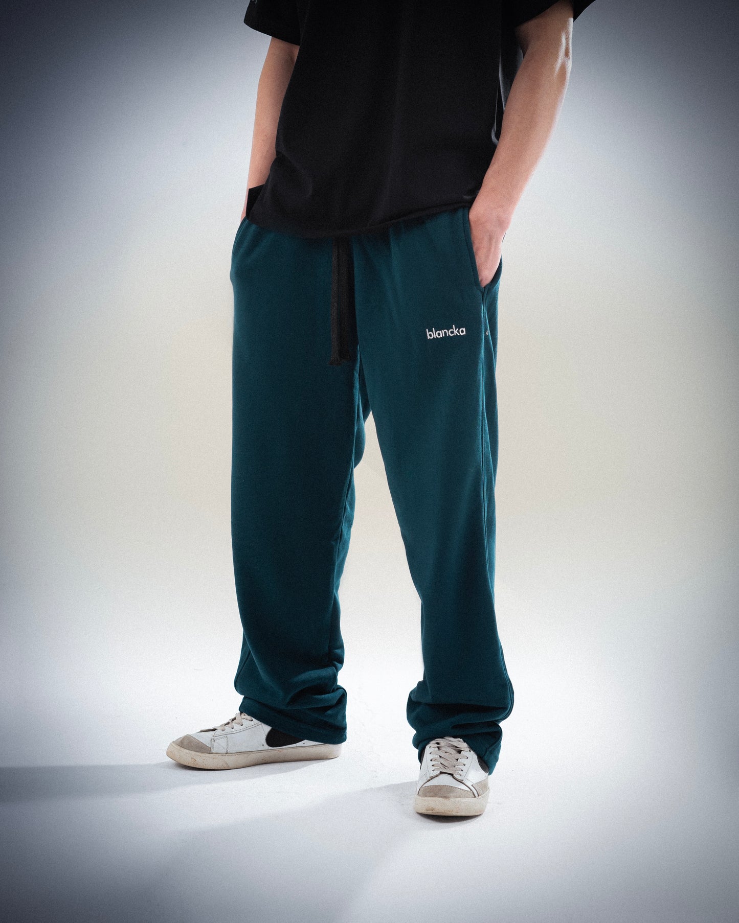 Wide Leg Sweatpants - Oil