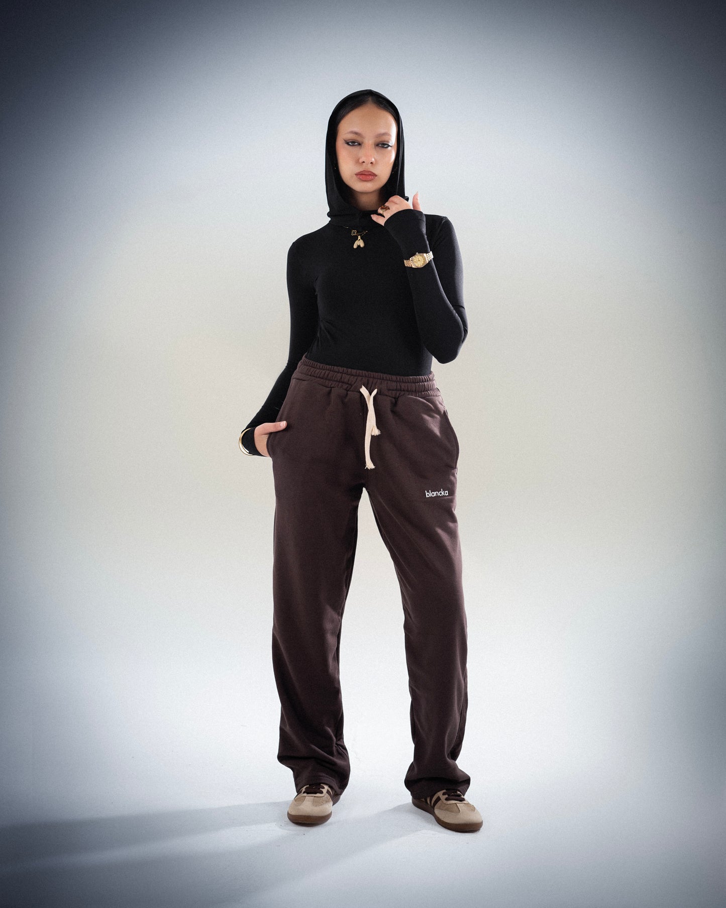 Brown Wide Leg Sweatpants