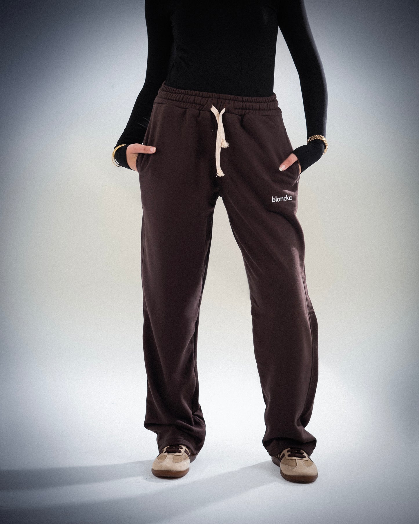 Brown Wide Leg Sweatpants