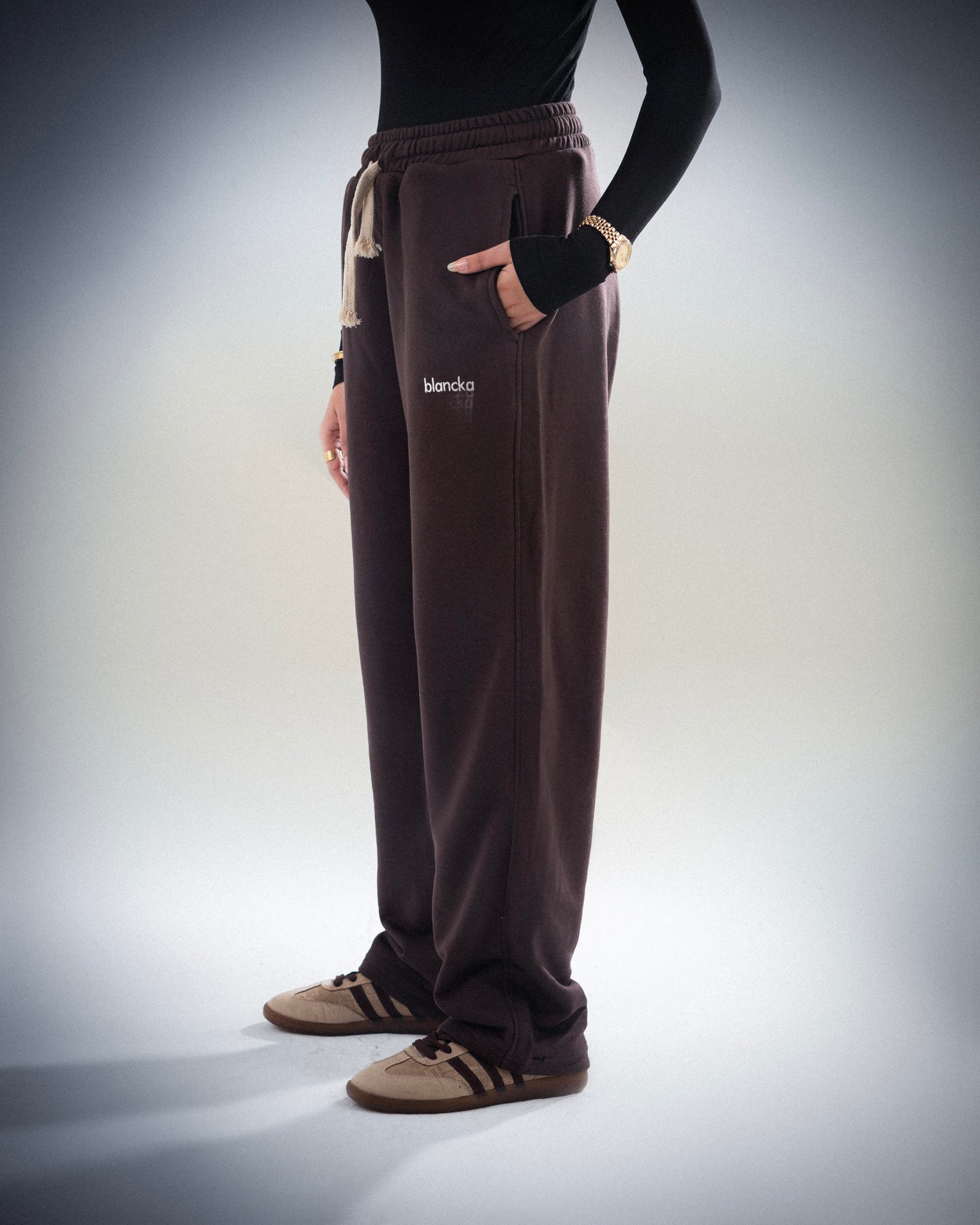 Brown Wide Leg Sweatpants