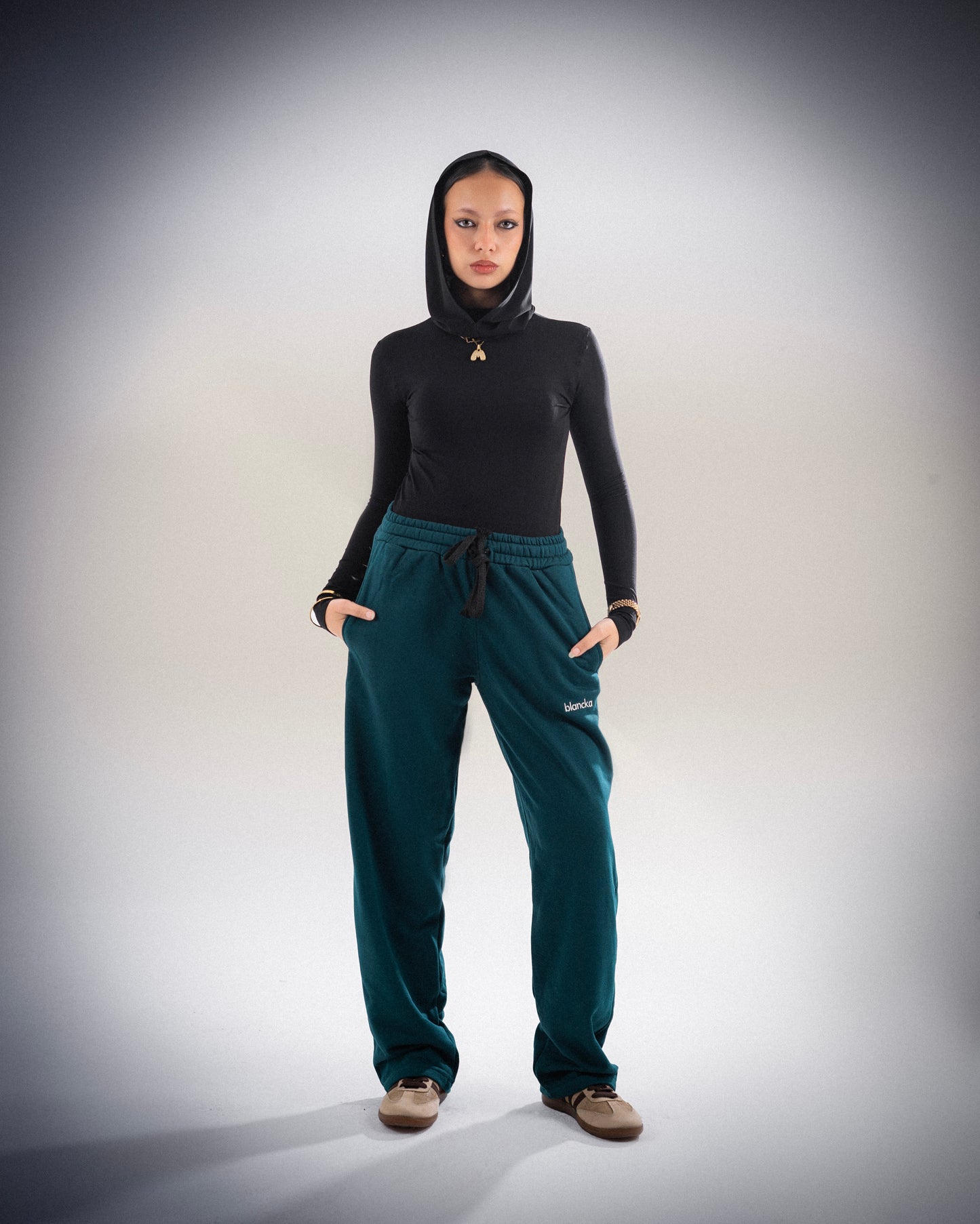 Wide Leg Sweatpants - Oil