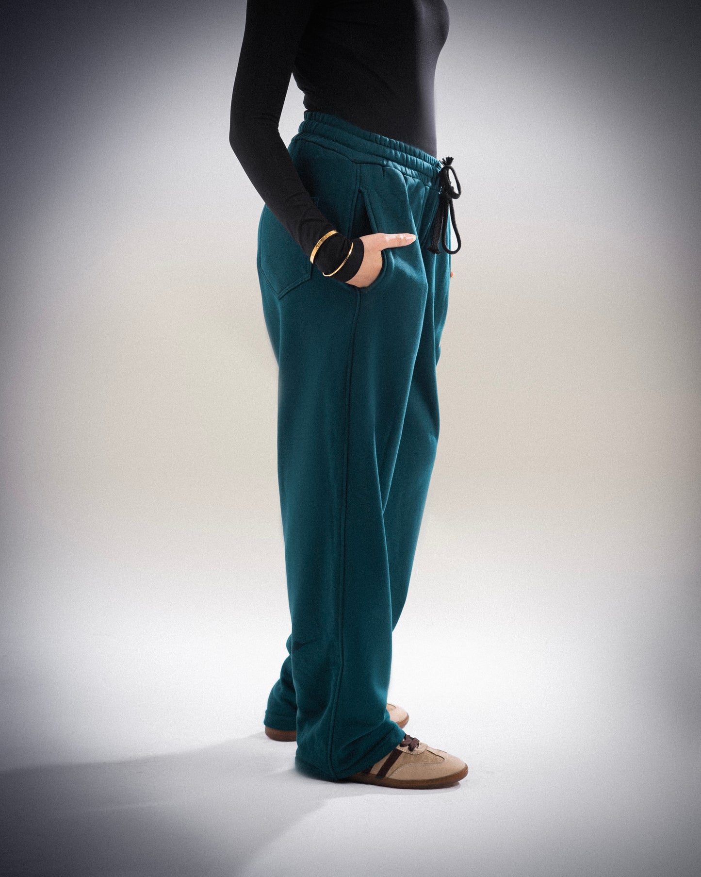 Wide Leg Sweatpants - Oil