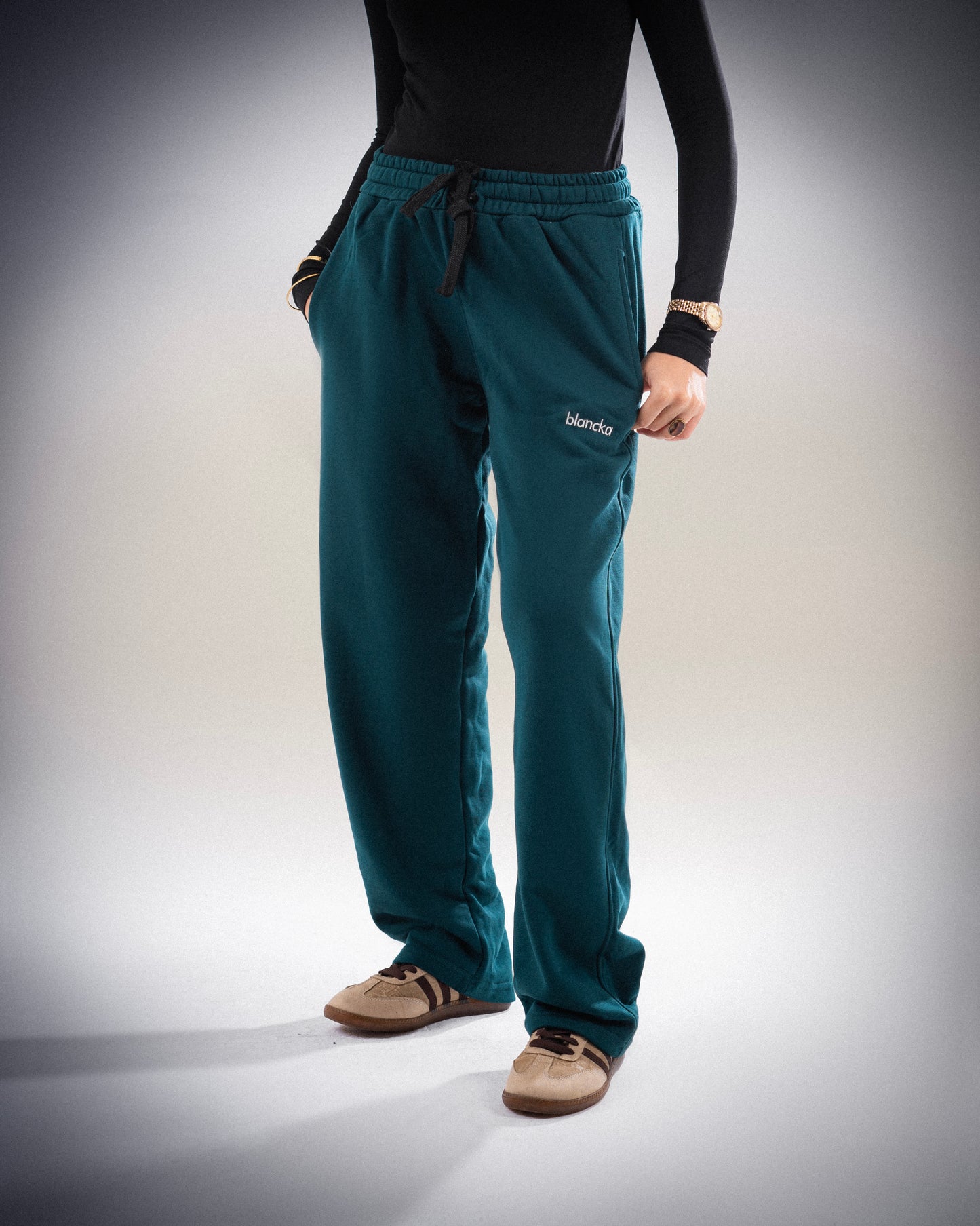 Wide Leg Sweatpants - Oil