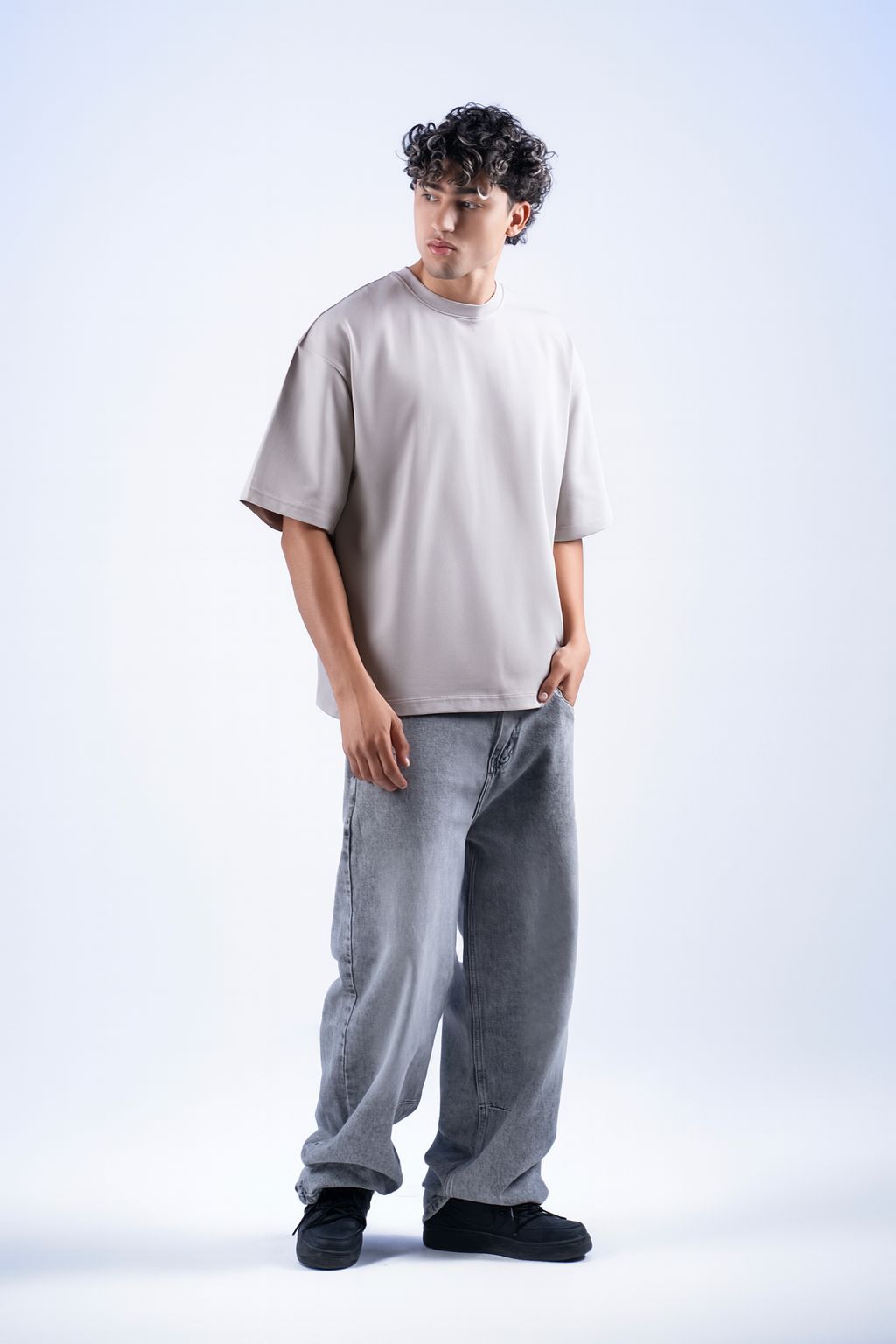 Beige Box Fit T-Shirt
