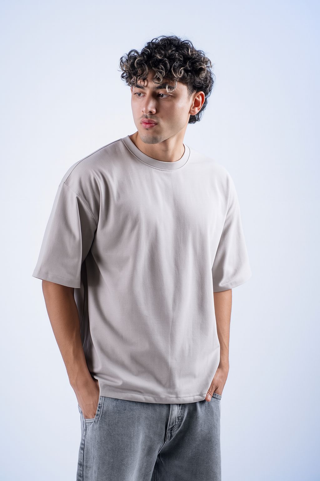 Beige Box Fit T-Shirt