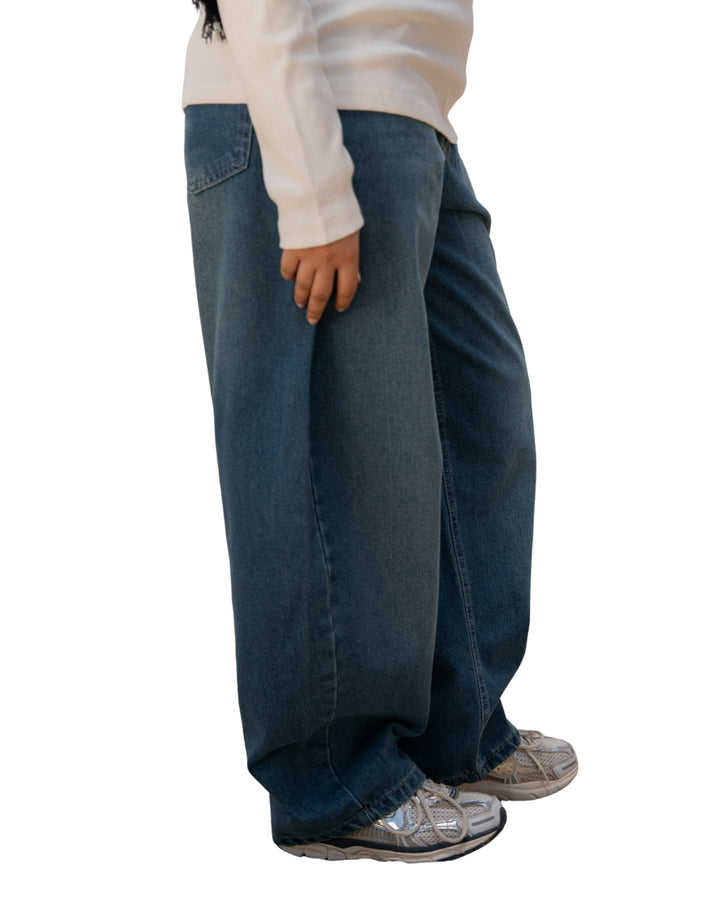 Balloon Fit Denim — Blue