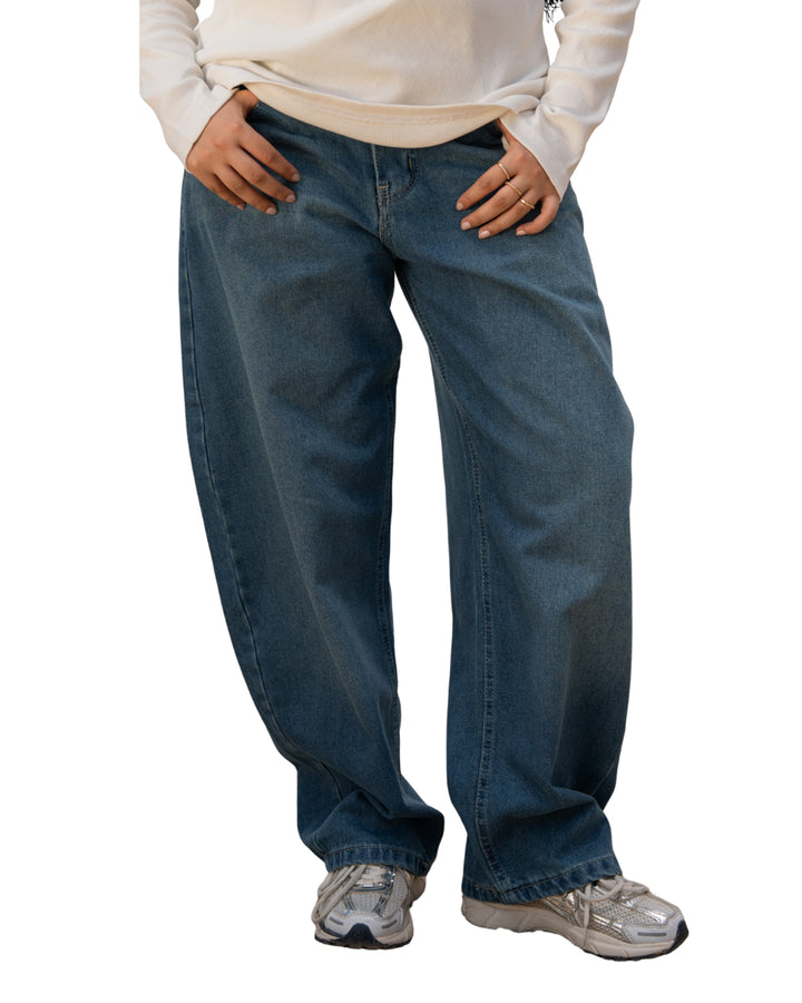Balloon Fit Denim — Blue