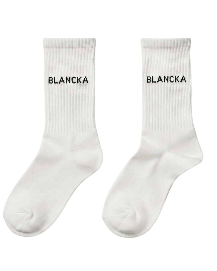 Classic Ribbed Socks - White