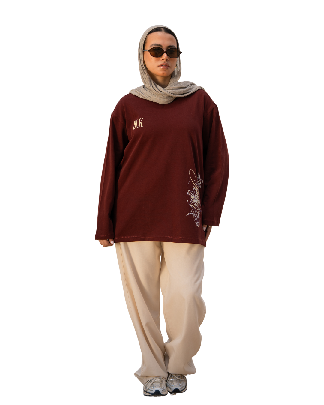Angel Oversized Tee - Burgandy
