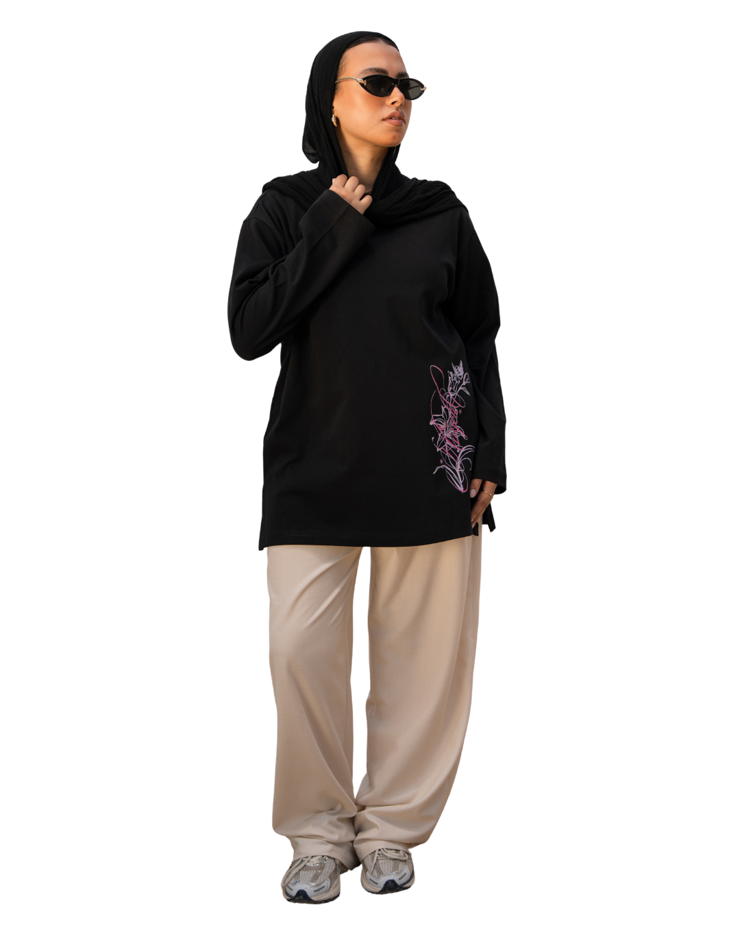Angel Oversized Tee - Black