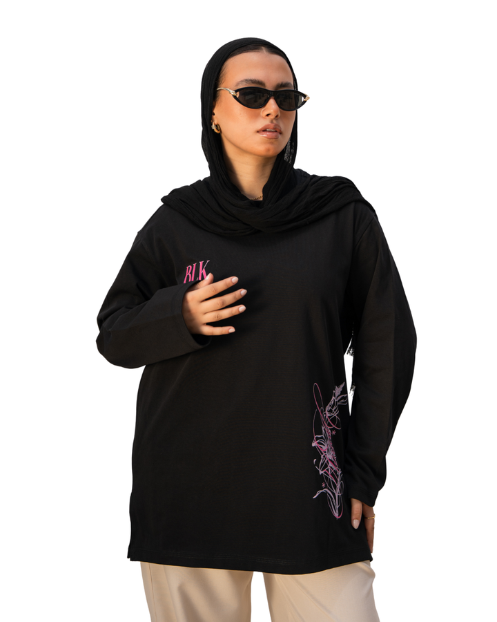 Angel Oversized Tee - Black