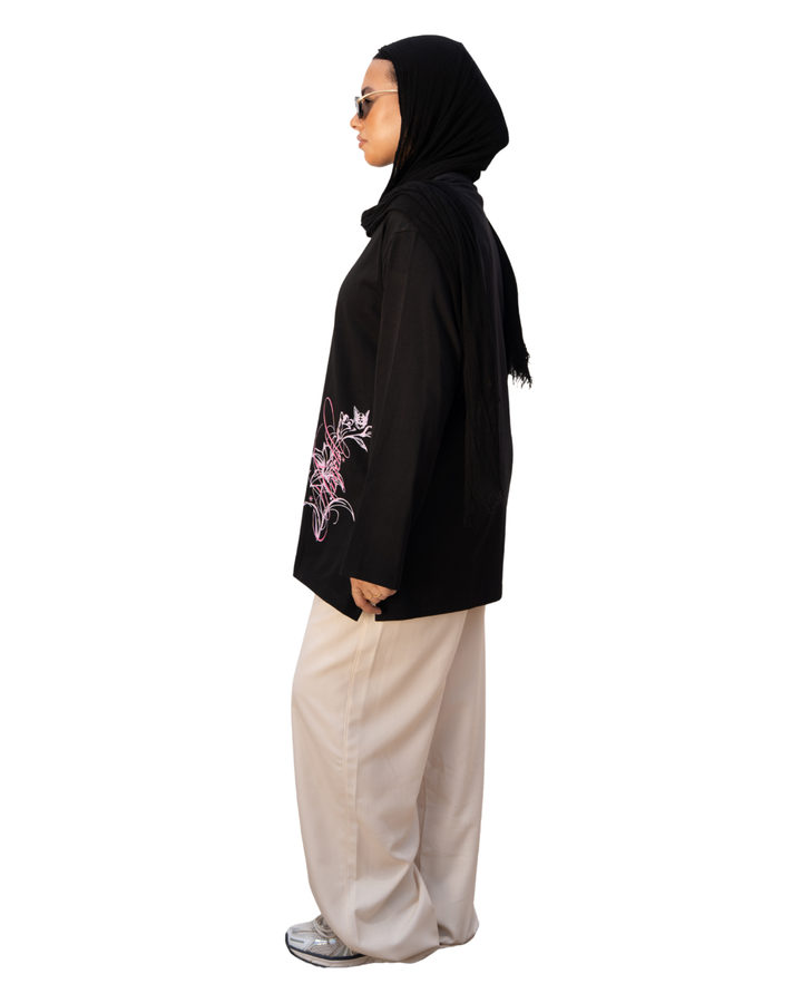 Angel Oversized Tee - Black