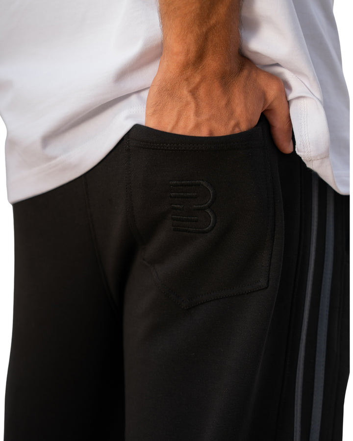 Stripe Track Pants — Black