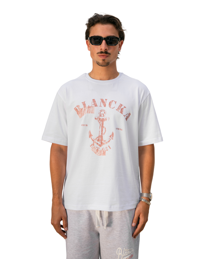 Anchored Boxy Tee— White