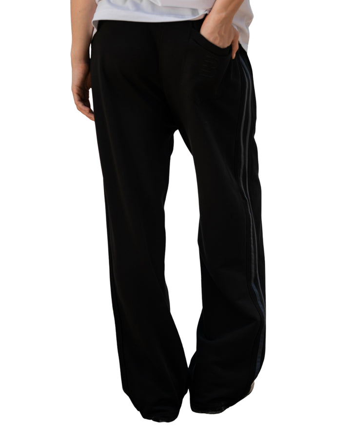 Stripe Track Pants — Black