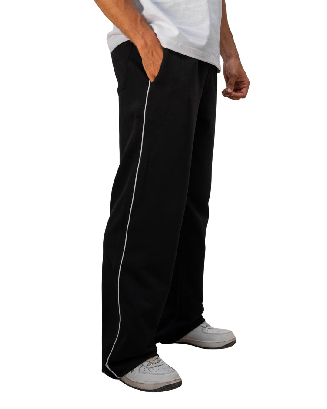 One Line Track Pants — Black