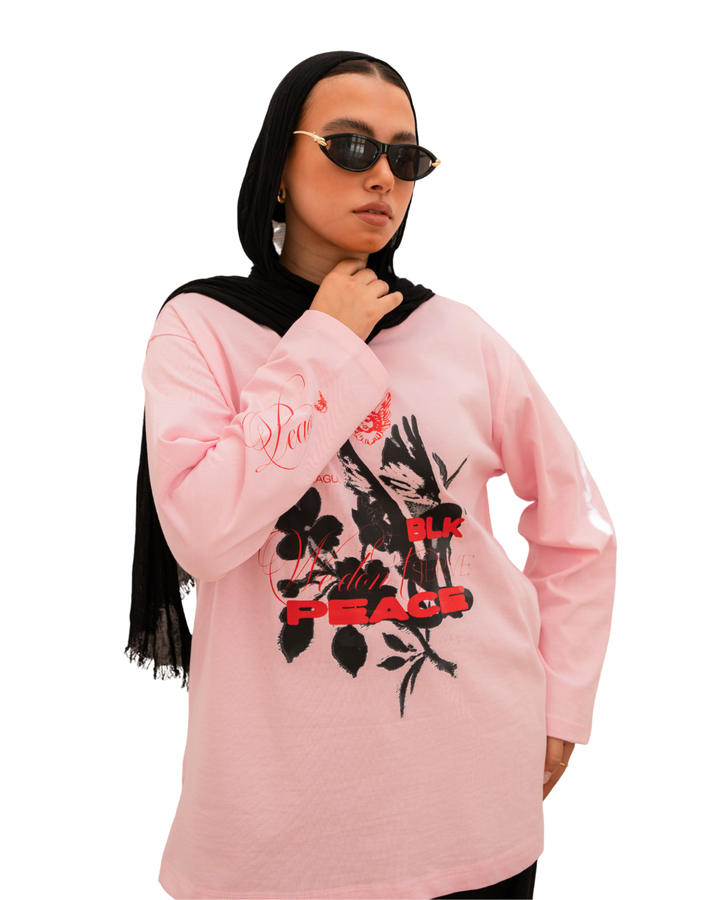 Fallen Angel oversized tee - Pink