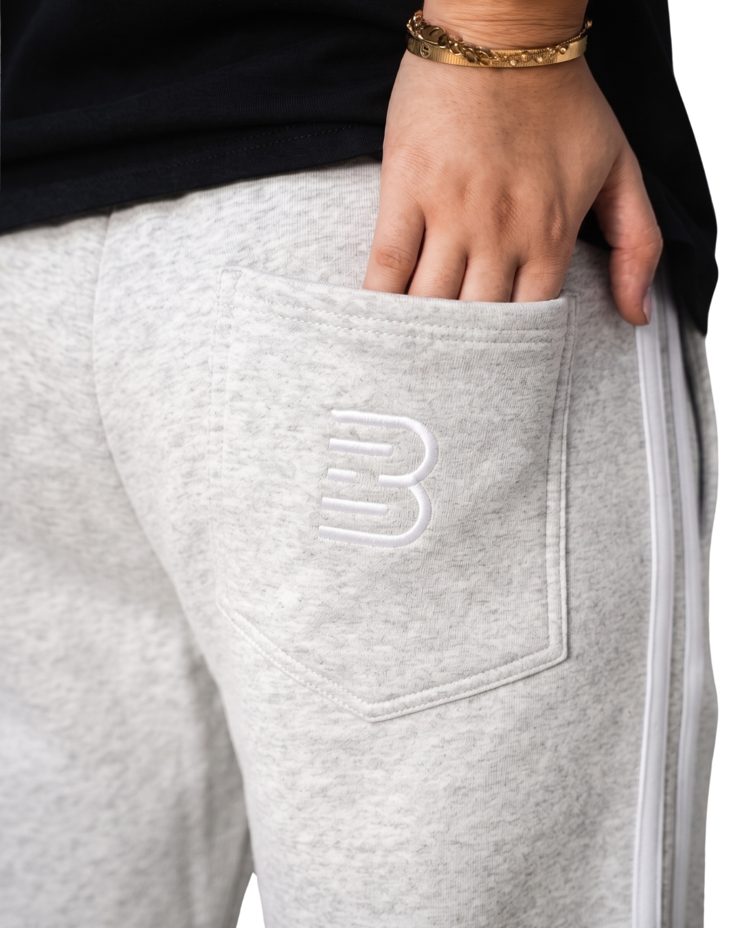 Stripe Track Pants — Grey