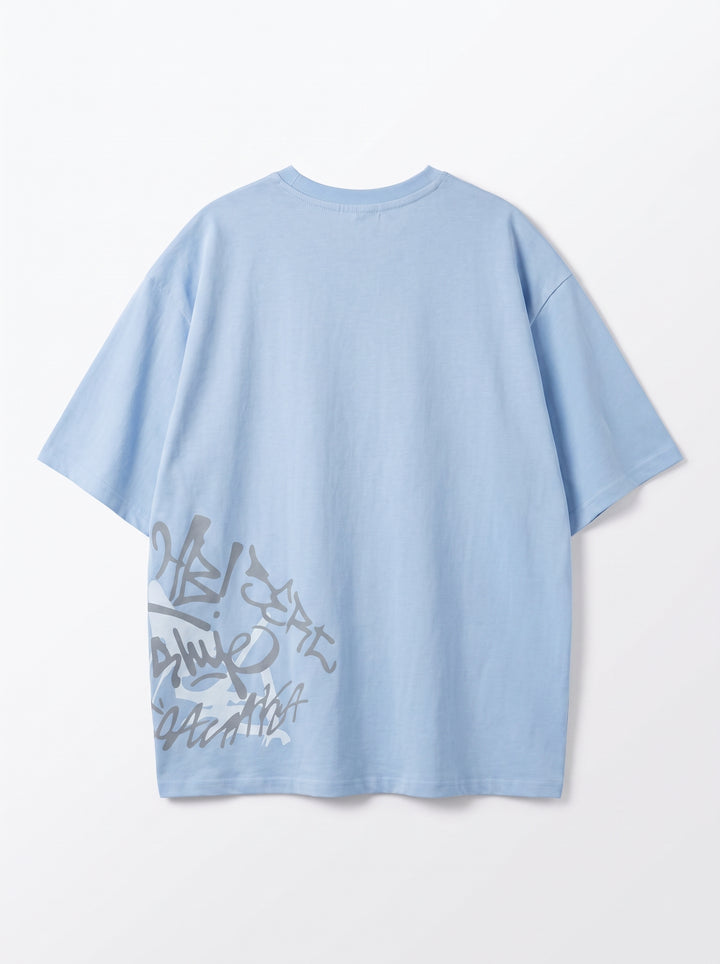 Side Blue Oversized T-Shirt