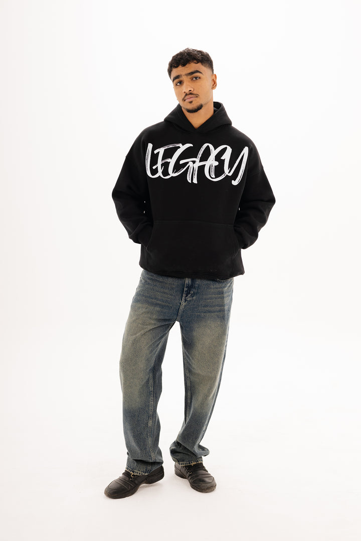 Boxy Legacy Hoodie — Black