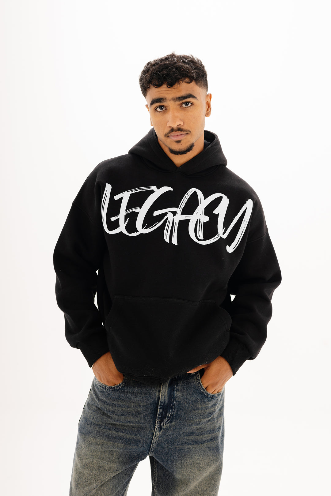 Boxy Legacy Hoodie — Black