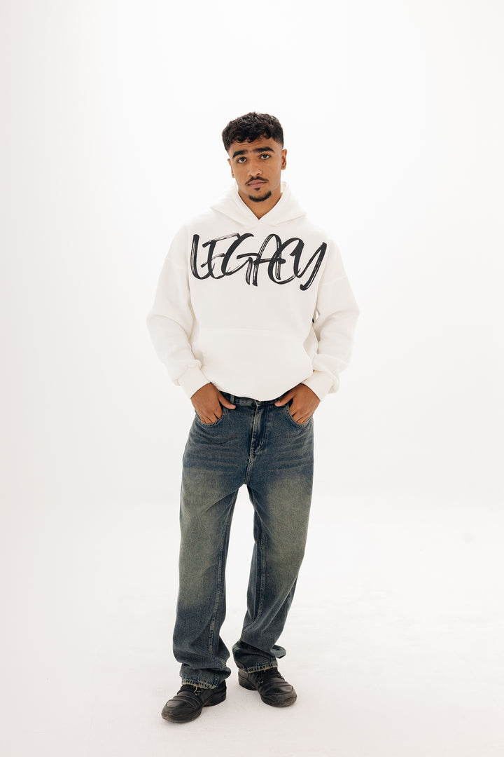 Boxy Legacy Hoodie — White