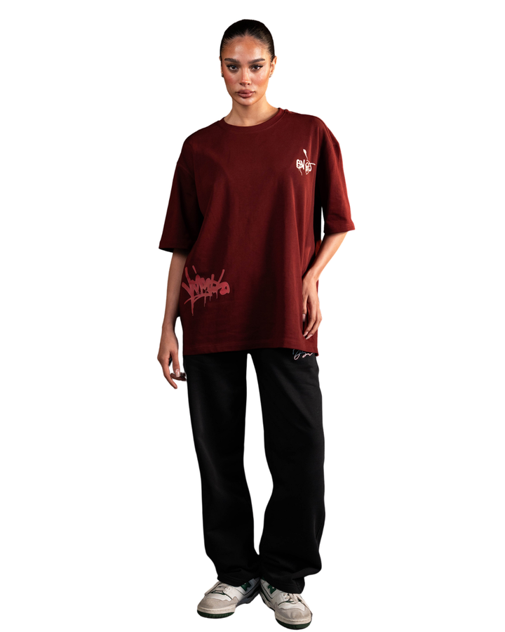 Chaos Graffiti Tee - Burgandy