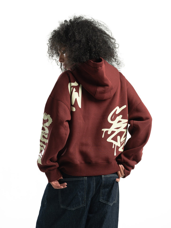Graffiti Hoodie – Burgundy
