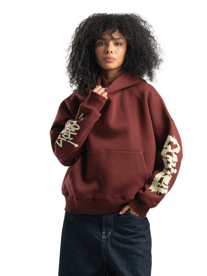Graffiti Hoodie – Burgundy