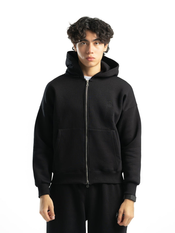 Zip Up Hoodie – Black