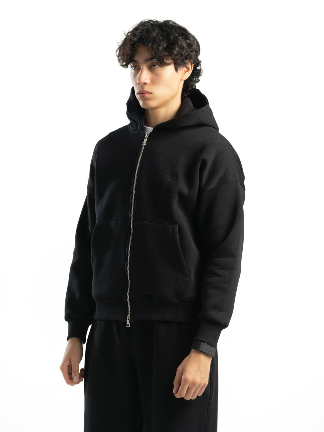 Zip Up Hoodie – Black