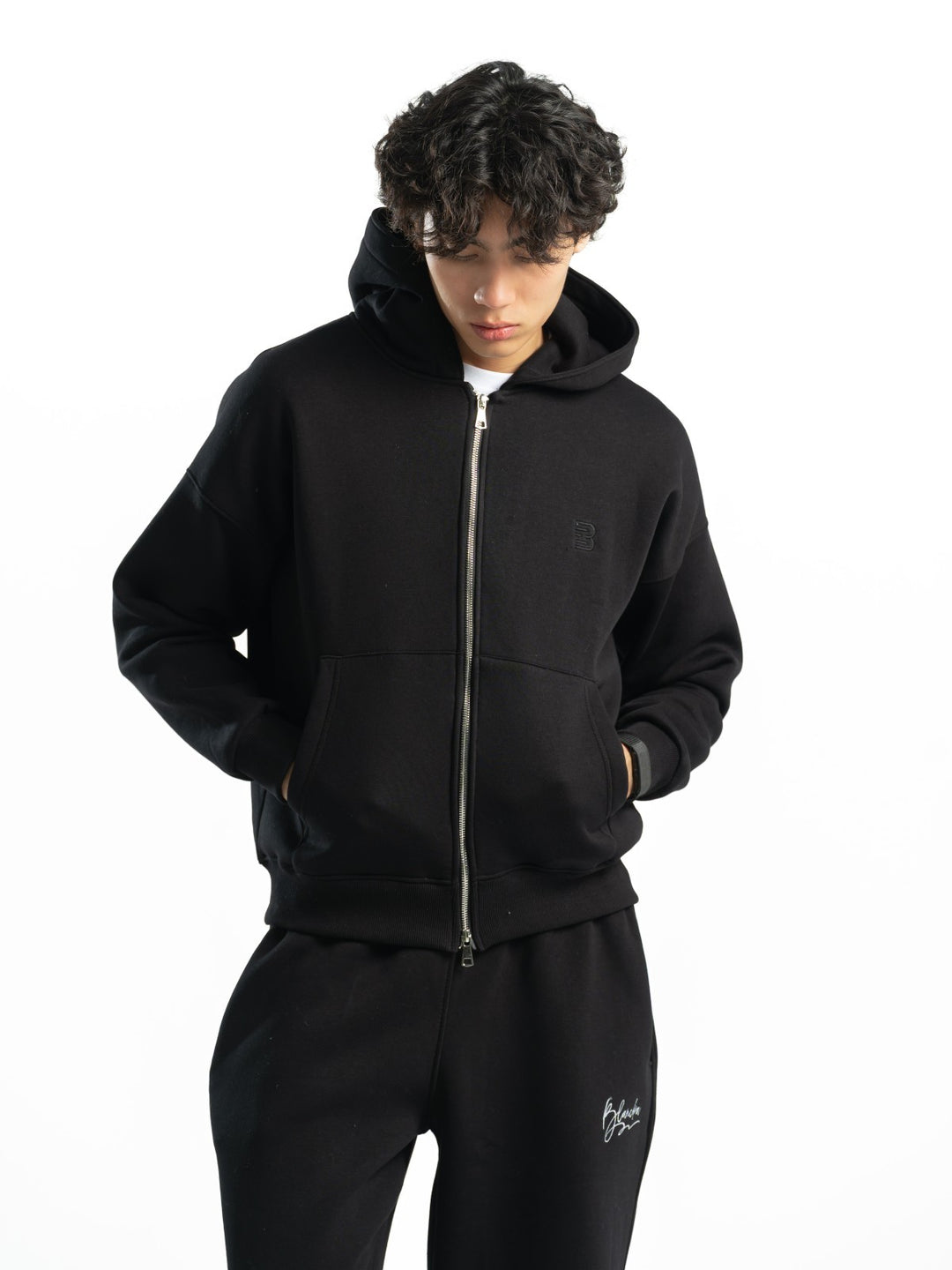 Zip Up Hoodie – Black