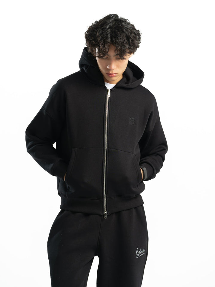 Zip Up Hoodie – Black