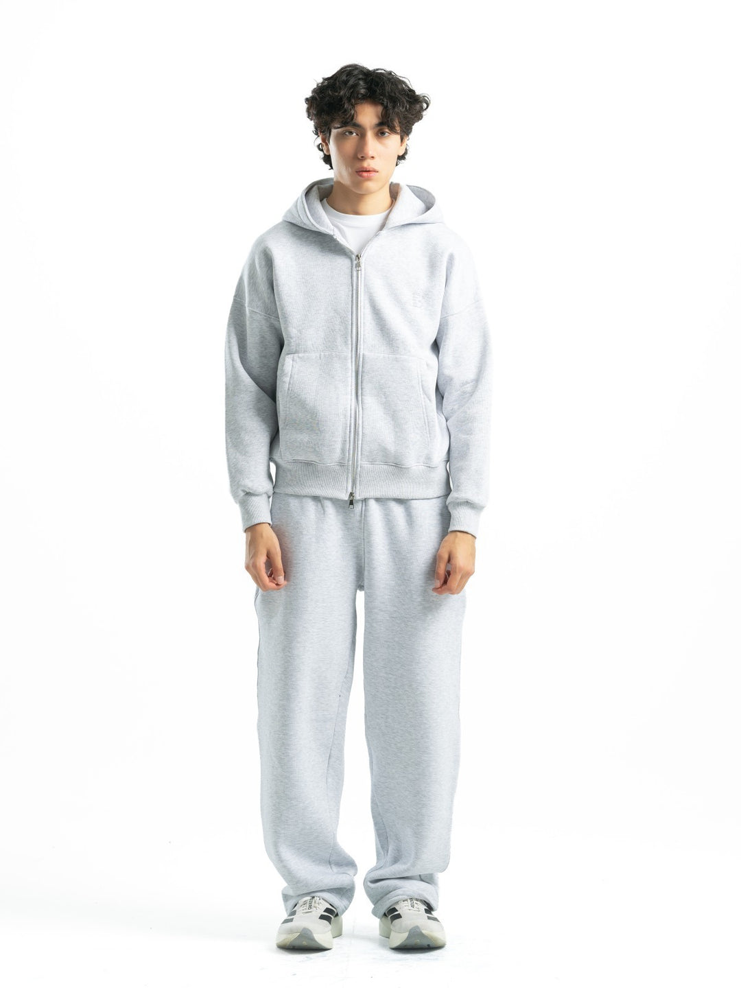 Zip Up Hoodie – Light Grey