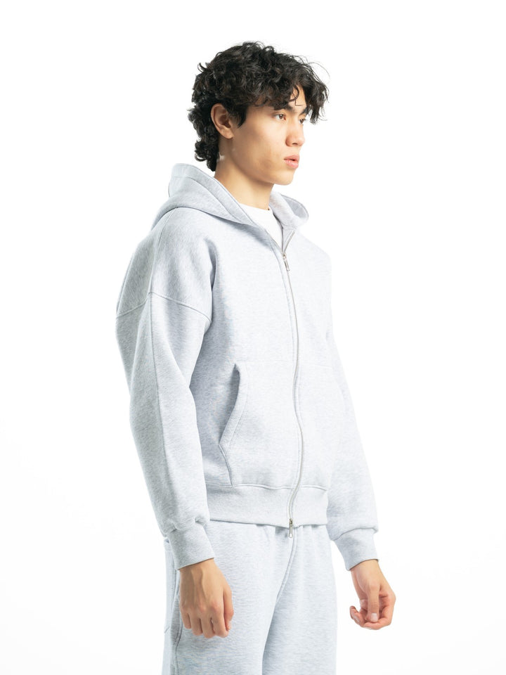 Zip Up Hoodie – Light Grey