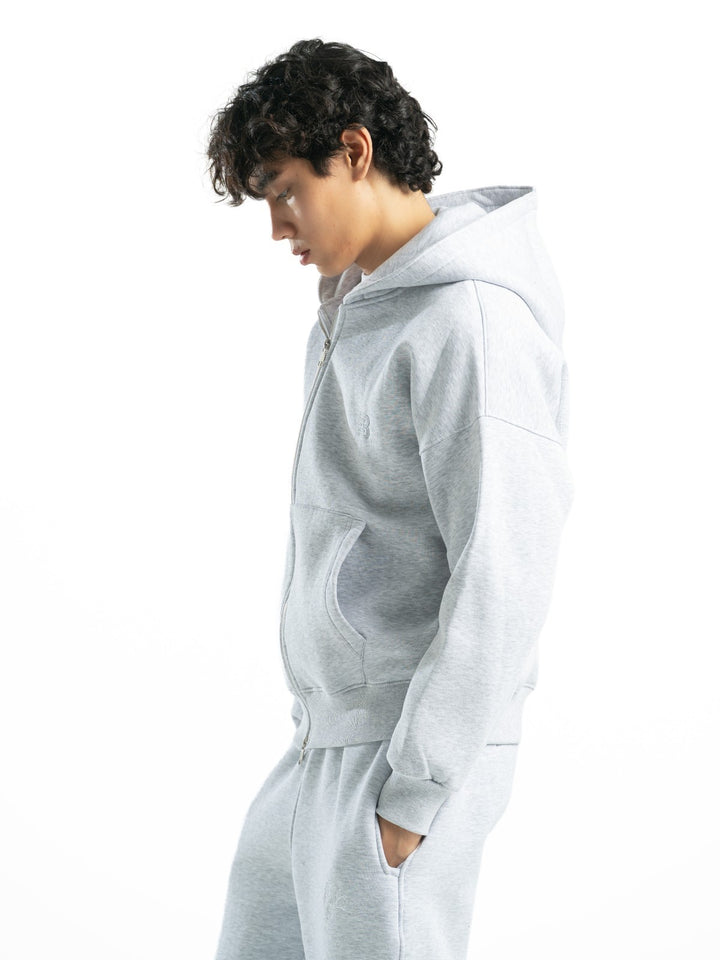 Zip Up Hoodie – Light Grey