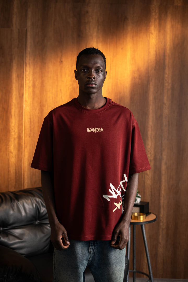 Side Graffiti Tee – Burgandy
