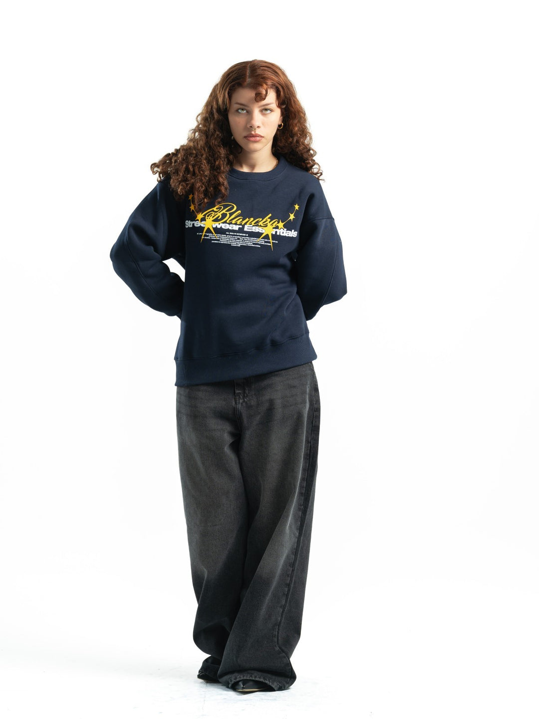 Blancka Stars Crewneck – Navy