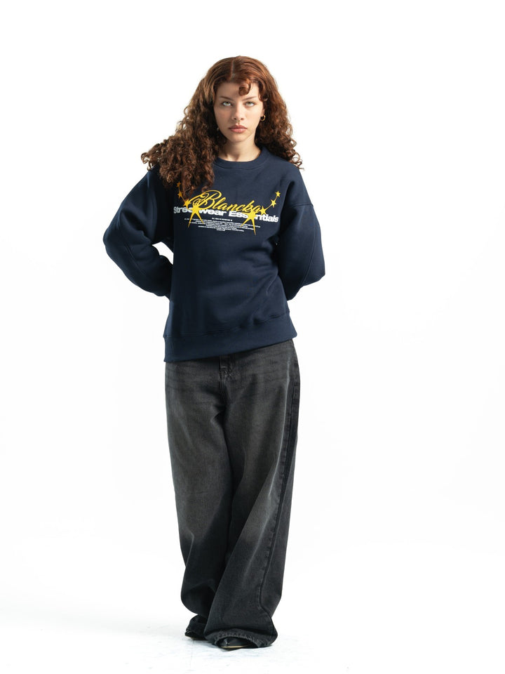 Blancka Stars Crewneck – Navy