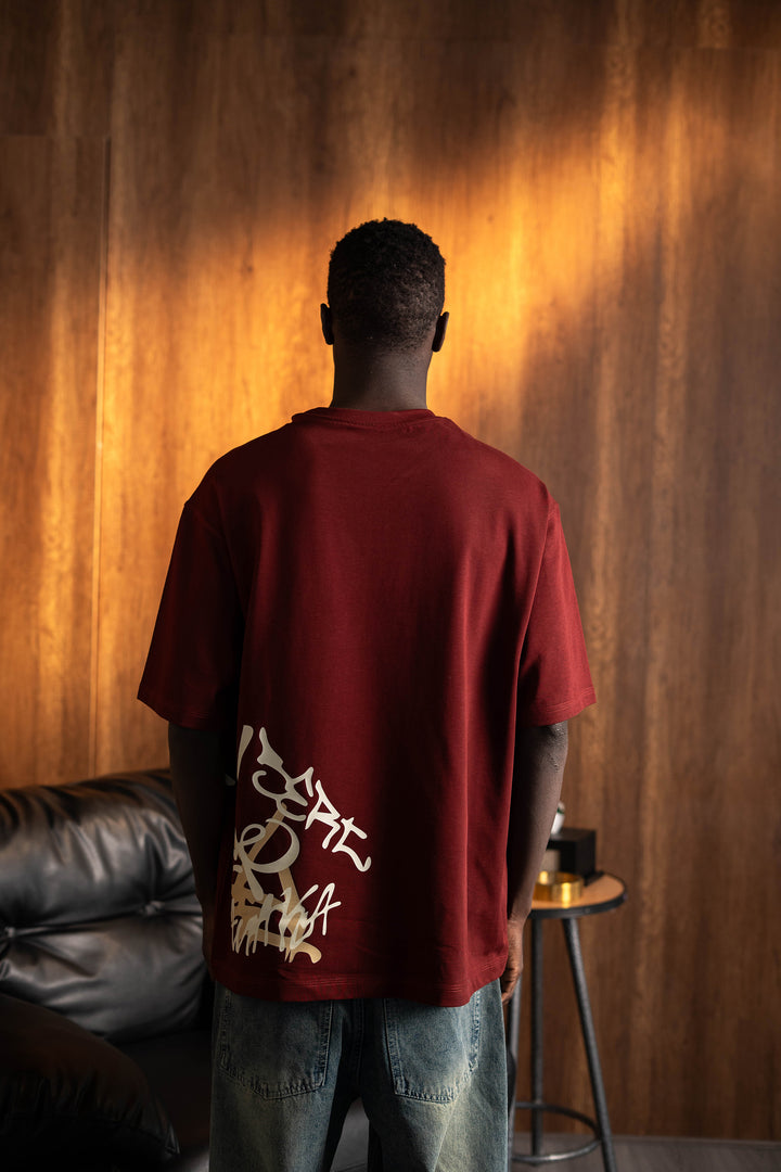 Side Graffiti Tee – Burgandy