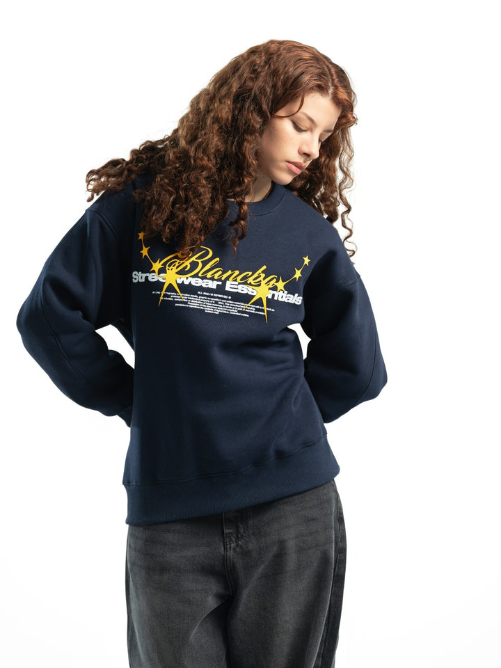 Blancka Stars Crewneck – Navy